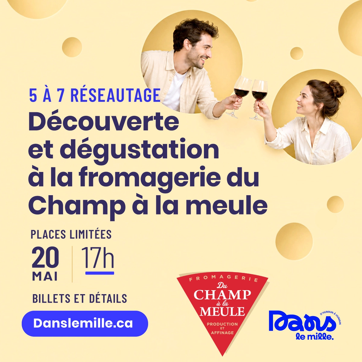 Soirée réseautage à la fromagerie du Champ à la meule